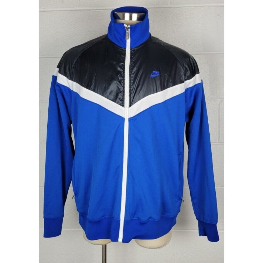 Nike Sportswear Mens‎ Blue Black Victory Track Full Zip Jacket 426769-442  XXL